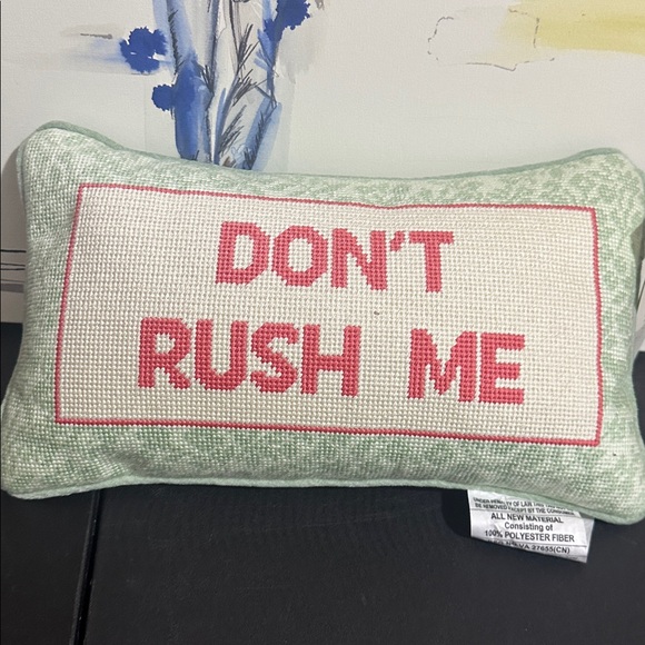 Rachel Zoe  “Don’t Rush Me” mint green Pillow - Picture 1 of 2